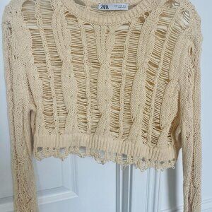 Zara loose knit cropped sweater